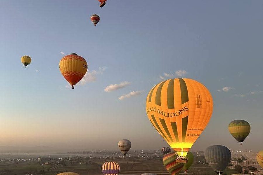 Colorful hot air balloons in the sky